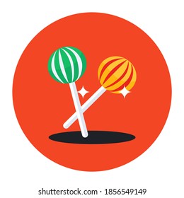 Lollipops icon design, vector of confectionery item in flat style 