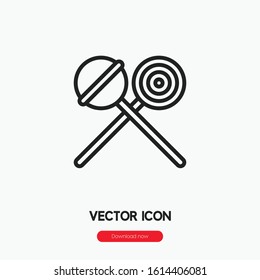 lollipops icon vector. Linear style sign for mobile concept and web design. lollipop symbol illustration. Pixel vector graphics - Vector.