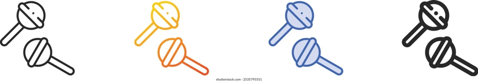 lollipops icon.Thin Linear, Gradient, Blue Stroke and bold Style Design Isolated On White Background