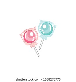 Lollipops. Isolated vector objects on a white background. Cartoon food.