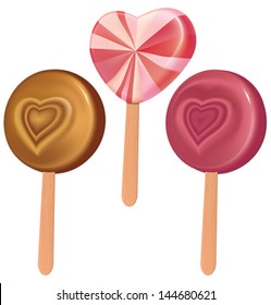 Lollipops on white. Vector illustration