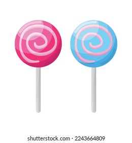 Lollipops party candy vector illustration on white background. Lollipops are children's favorite.