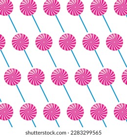 Lollipops, pattern, sweets, sugar, illustration, vector, design, background, pink, tissue, retail, children's patterns, repetition