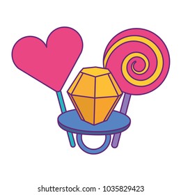 lollipops and ring diamond cartoon image