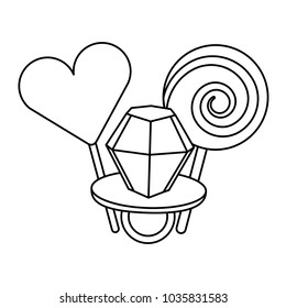 lollipops and ring diamond cartoon image