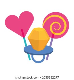 lollipops and ring diamond cartoon image