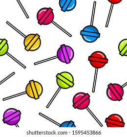 Lollipops seamless pattern. Vector illustration.