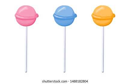 Lollipops set isolated vector illustration