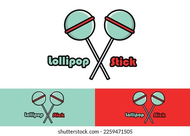 Lollipops Stick Candy vector illustration. Food object icon concept. Round shape candies on stick vector design. Colorful sweet cute lollipops icon logo.