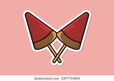 Lollipops Stick Candy vector illustration. Food object icon concept. Colorful sweet lollipops candies on stick sticker design icons logo with shadow.