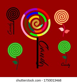 Lollipops Sugar Candy Art Vector Bundles