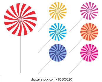 Lollipops - sweets candy set - vector illustration