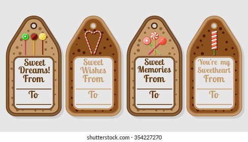 Lollipops tags set for sweet surprises