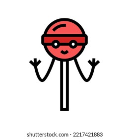 lollopop dessert character color icon vector. lollopop dessert character sign. isolated symbol illustration
