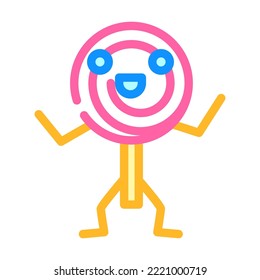 lollopop dessert character color icon vector. lollopop dessert character sign. isolated symbol illustration
