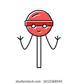 lollopop dessert character color icon vector. lollopop dessert character sign. isolated symbol illustration