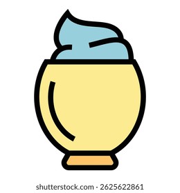 Lolly gelato icon outline vector. Ice cream. Cold dessert color flat