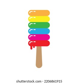 Lolly ice cream icon design. Tasty colorful ice cream. ice-cream with different topping isolated on white background. Vector illustration