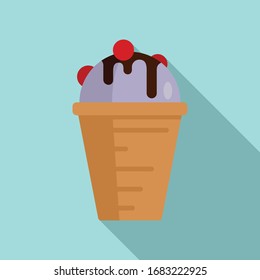 Lolly ice cream icon. Flat illustration of lolly ice cream vector icon for web design