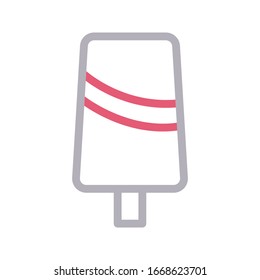 icono de la línea de color vectorial de helado de solomillo 
