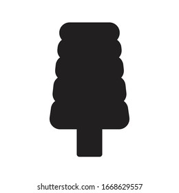 Icono plano de glifo vectorial de helado de solomillo 