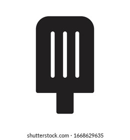 Icono plano de glifo vectorial de helado de solomillo 