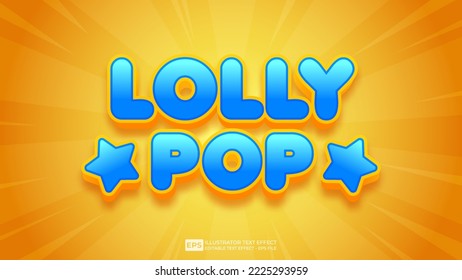 Lolly Pop 3D editable text effect font