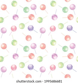 Lolly opère un joli motif harmonieux en couleur pastel pour le fond, le tissu, le textile, l'enveloppement, la surface, le web et le design d'impression. Textile image vectorielle rapport