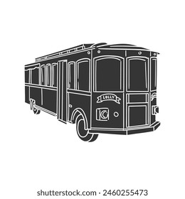 Lolly Trolley Icon Silhouette Illustration. Cleveland Vector Graphic Pictogram Symbol Clip Art. Doodle Sketch Black Sign.