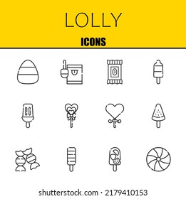 lolly vector line icons set. candy, candy and candy Icons. Thin line design. Modern outline graphic elements, simple stroke symbols stock illustration