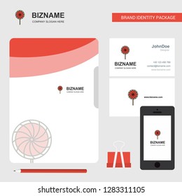Lollypop  Business Logo, File Cover Visiting Card and Mobile App Design. Vector Illustration