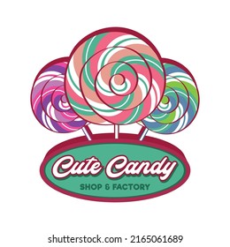 Lollypop candy vector illustration, perfect for Candy shop and factory logo 