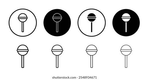 Lollypop icon Black and white outline vector