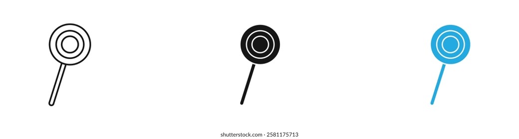 Lollypop icon black white vector outline