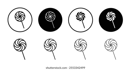 Lollypop icon Thin line vector illustration set