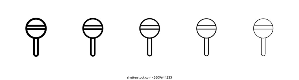 Lollypop icons vectors set in different stroke lines