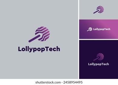 lollypop technology gradient logo concept designs