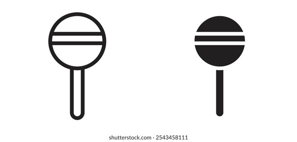 Lollypop vector icon set in black.