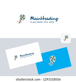 Lollypop vector logotype with business card template. Elegant corporate identity. - Vector