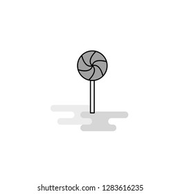 Lollypop Web Icon. Flat Line Filled Gray Icon Vector