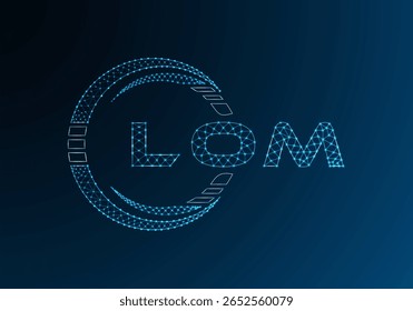 LOM diseño de Vector de logotipo de letra de polietileno baja. LOM diseño de logotipo de poliéster inferior. Logotipo de poliéster bajo.