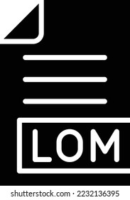 Ilustración de diseño de iconos del vector LOM
