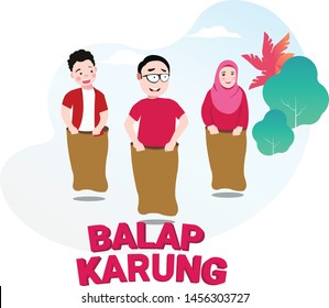 Lomba Balap Karung 17 agustus - translate: Sack Race Competition on 17th August - Indonesian Independence Day