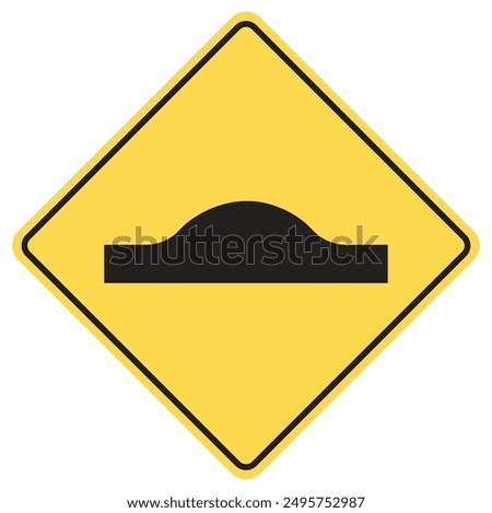 Lombada Translated Speed Bump Road Traffic Sign. Yellow Vector.