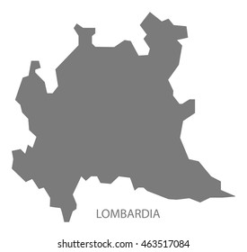 Lombardia Italy Map in grey
