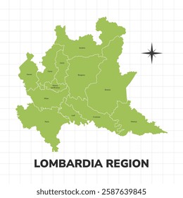 Lombardia Region map illustration. Map of the Region in Italy