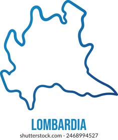 Lombardia region smooth abstract map