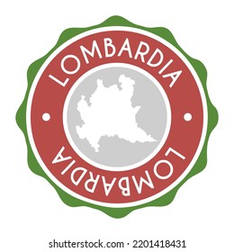 Lombardy, Italy Badge Map Vector Seal Vector Sign. National Symbol Country Stamp Design Icon Label. 