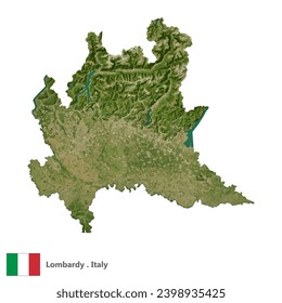 Lombardy, Region of Italy Topographic Map (EPS)