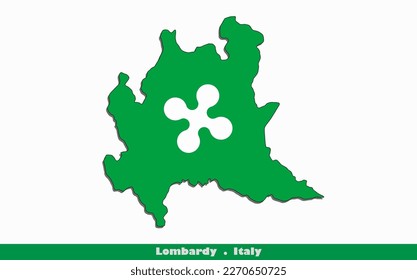 Lombardy Regions in Italy Flag Map